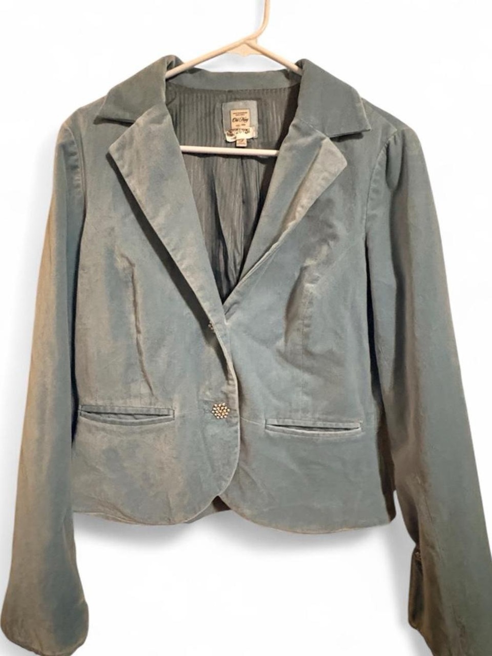 Women’s Tailored Velvet Jacket - Lt Blue Sz M